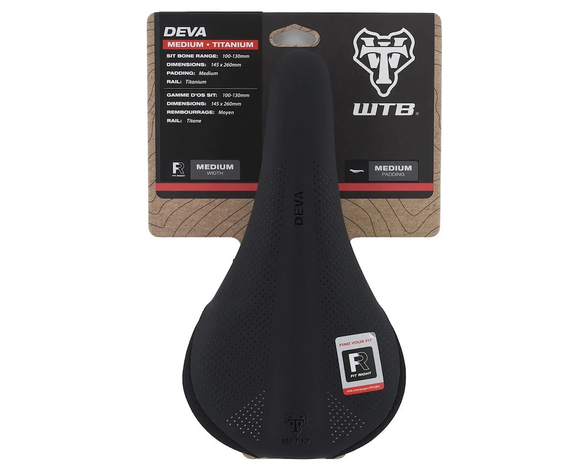 WTB Deva Saddle (Black) (Titanium Rails) (Medium) (145mm) - view 5